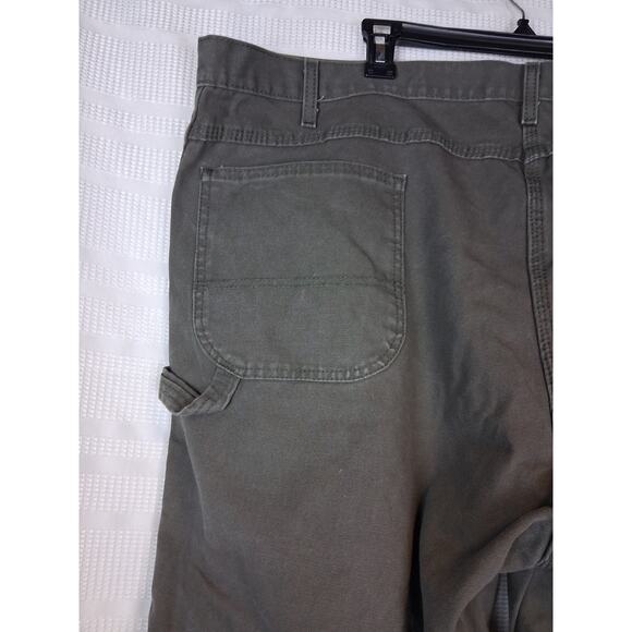 Dickies Pants Men's 44x32 Green Canvas Carpenter Regular Fit Cotton Work Wear - Picture 6 of 9